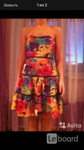 Сарафан anna sui м 46 44 клёш разноцветный платье