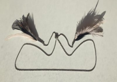 Колье цепочка цепь бижутерия украшение перья чёрны