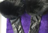 Перчатки новые versace италия кожа черные мех лиса