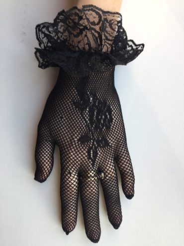 Перчатки новые женские черные сетка кружева стретч